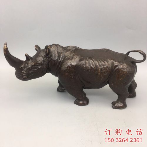 廣場犀牛銅雕廠家 青銅動物銅雕