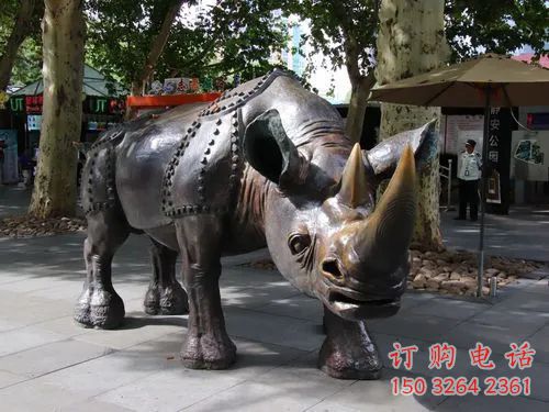 仿古犀牛銅雕廠家 彩繪動(dòng)物銅雕