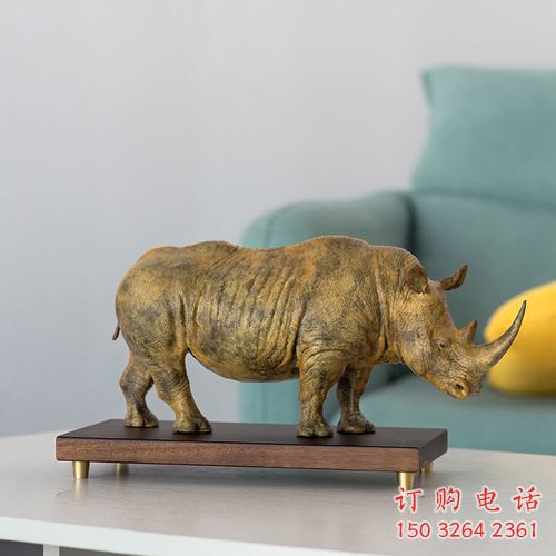 黃銅犀牛銅雕廠家 仿古動物銅雕