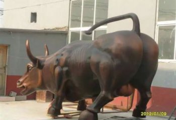公園拓荒牛銅雕廠家 街頭動物銅雕