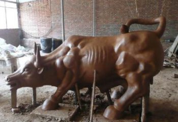 廣場(chǎng)華爾街牛銅雕廠家 青銅動(dòng)物銅雕