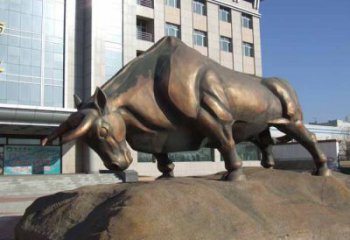 仿古公牛銅雕廠家 彩繪動(dòng)物銅雕