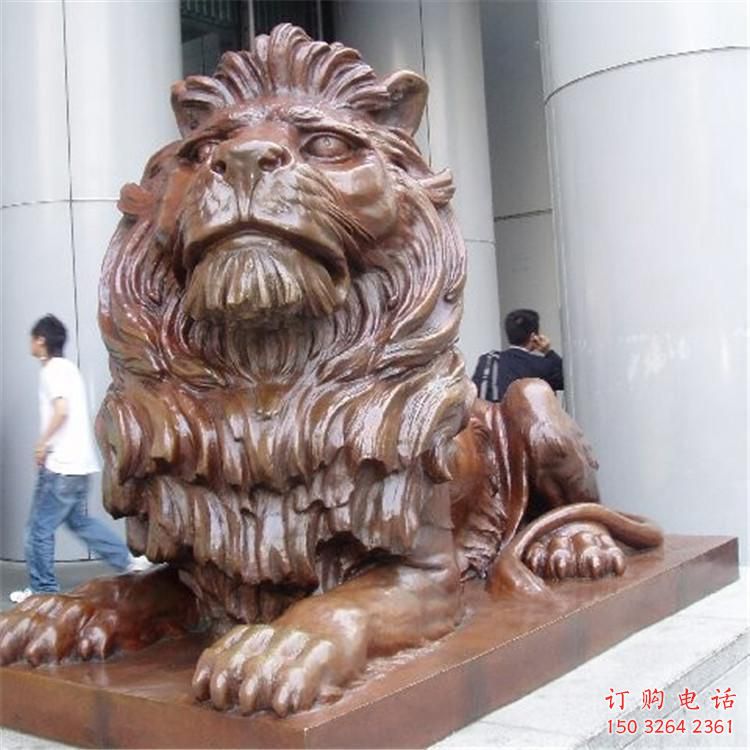 公園雄獅銅雕廠家 街頭動(dòng)物銅雕