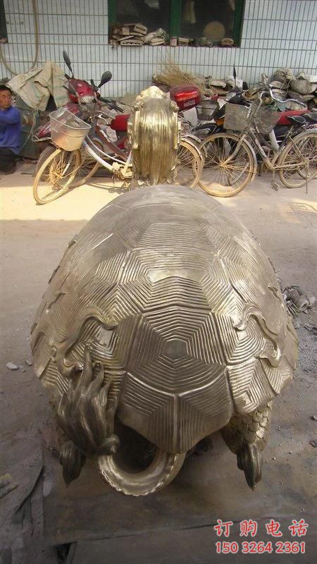 仿古龜銅雕廠家 彩繪動物銅雕