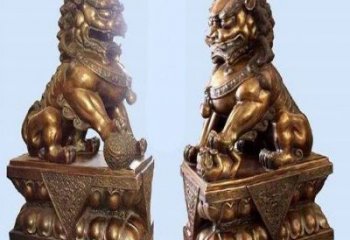 青銅獅子銅雕廠家 公園動(dòng)物銅雕