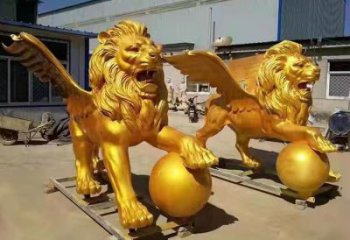 街頭獅子銅雕廠家 城市動物銅雕