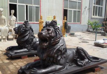 別墅雄獅銅雕廠家 公園動物銅雕