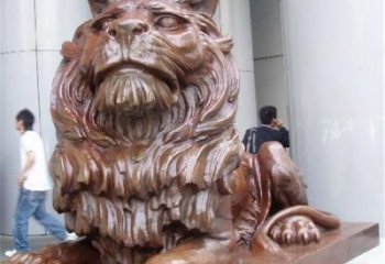 公園雄獅銅雕廠家 街頭動(dòng)物銅雕