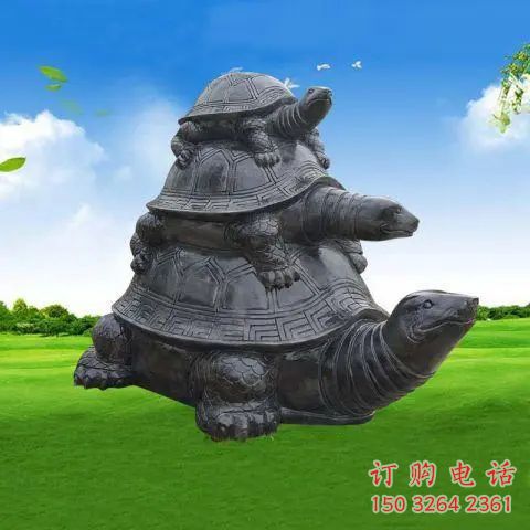 仿古海龜銅雕廠家 彩繪動物銅雕