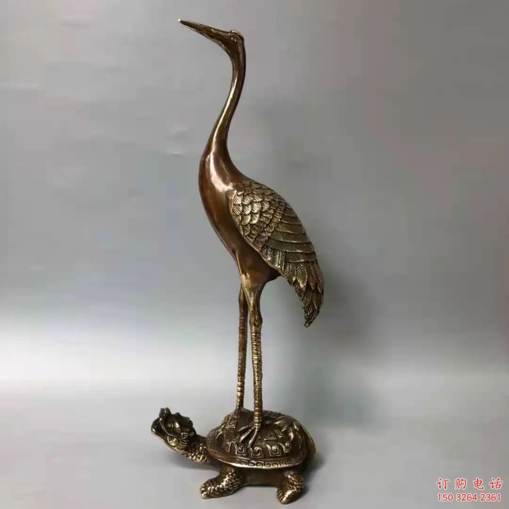黃銅龜鶴延年銅雕廠家 仿古動(dòng)物銅雕