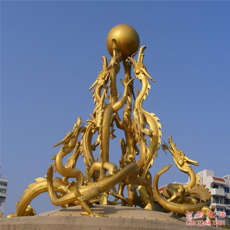 青銅龍戲珠銅雕廠家 公園動(dòng)物銅雕