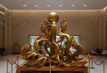 街頭龍戲珠銅雕廠家 城市動(dòng)物銅雕