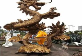 仿古龍戲珠銅雕廠家 彩繪動(dòng)物銅雕
