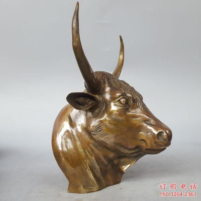 黃銅牛頭銅雕廠家 仿古動物銅雕