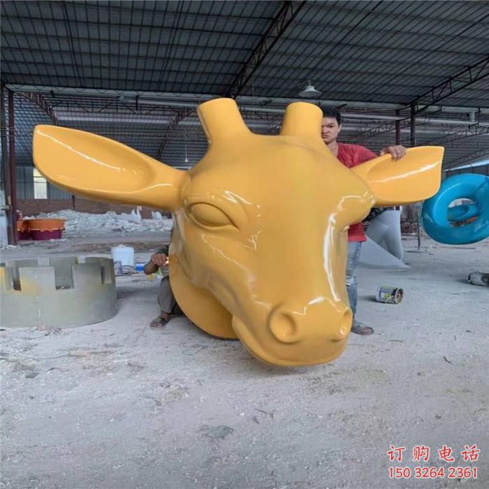 彩繪牛頭銅雕廠家 仿古動物銅雕