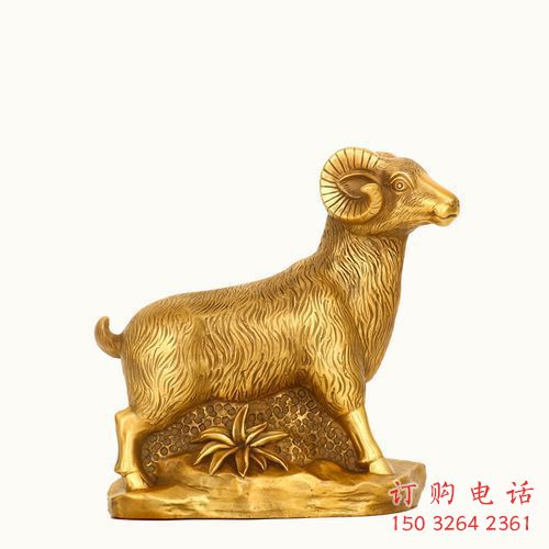 紫銅羊銅雕廠家 仿古動物銅雕