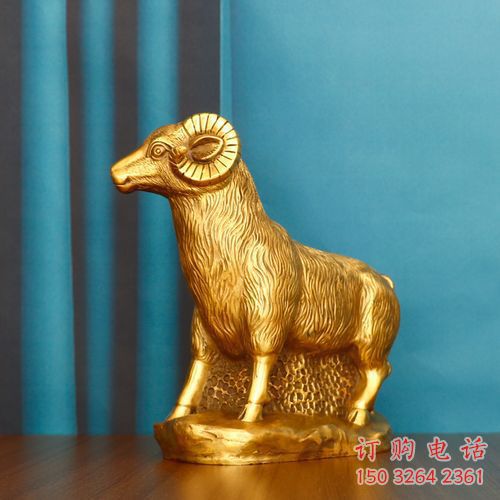 彩繪公羊銅雕廠家 仿古動物銅雕