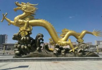 抽象金龍銅雕廠家 辦公室動(dòng)物銅雕