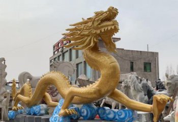 仿古金龍銅雕廠家 彩繪動(dòng)物銅雕