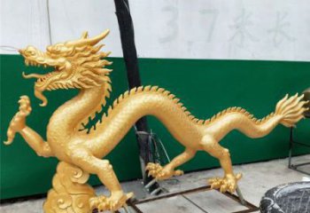 公園金龍銅雕廠家 街頭動物銅雕