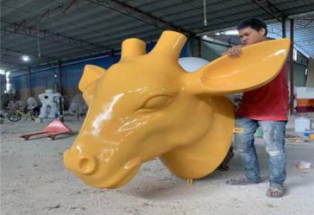 抽象牛頭銅雕廠家 辦公室動物銅雕