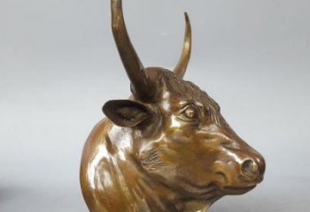 黃銅牛頭銅雕廠家 仿古動物銅雕