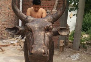 公園牛頭銅雕廠家 街頭動物銅雕