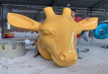 彩繪牛頭銅雕廠家 仿古動物銅雕