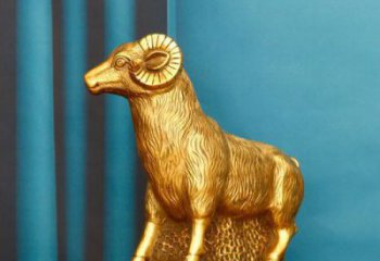 彩繪公羊銅雕廠家 仿古動物銅雕