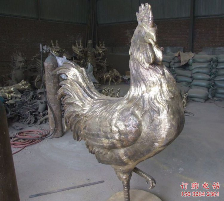 抽象雞銅雕廠家 辦公室動(dòng)物銅雕