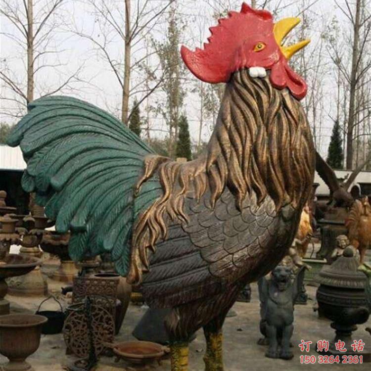 辦公室雞銅雕廠家 黃銅動物銅雕