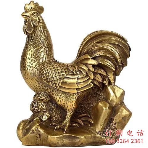 抽象公雞銅雕廠家 辦公室動(dòng)物銅雕