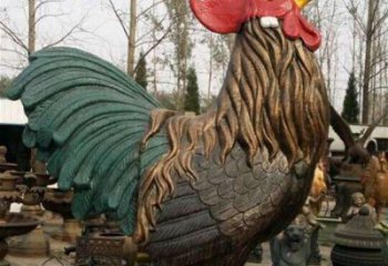 辦公室雞銅雕廠家 黃銅動物銅雕