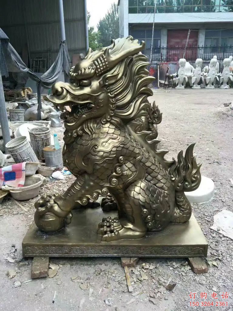 廣場(chǎng)麒麟銅雕廠家 青銅動(dòng)物銅雕
