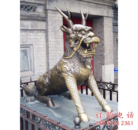 城市麒麟銅雕廠家 黃銅動物銅雕