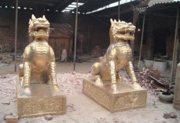 街頭麒麟銅雕廠家 城市動物銅雕