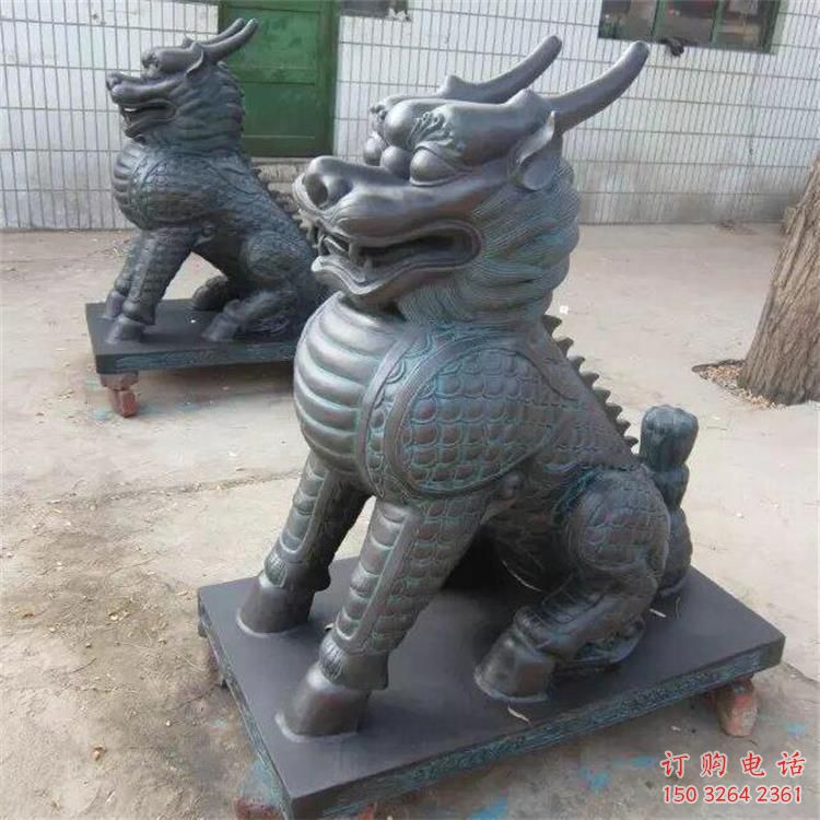仿古貔貅銅雕廠家 彩繪動物銅雕