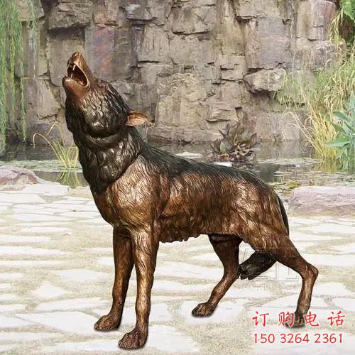 城市狼銅雕廠家 黃銅動(dòng)物銅雕