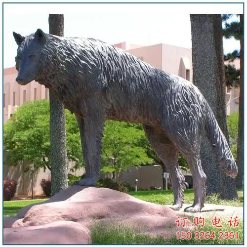 公園狼銅雕 仿古動(dòng)物銅雕廠家