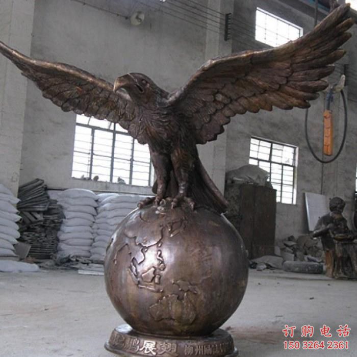 仿古老鷹銅雕廠家 彩繪動(dòng)物銅雕