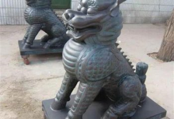 仿古貔貅銅雕廠家 彩繪動物銅雕