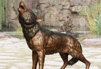 城市狼銅雕廠家 黃銅動物銅雕