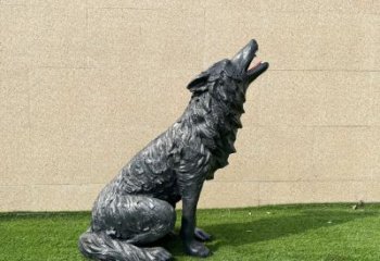 青銅狼銅雕廠家 公園動物銅雕