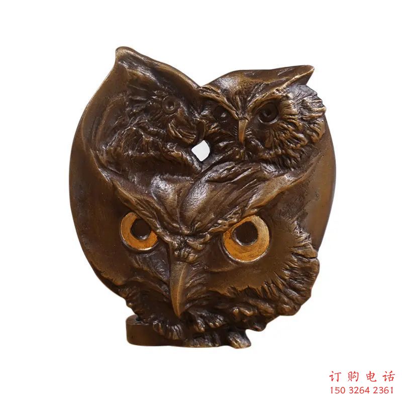 園林貓頭鷹銅雕廠家 青銅動(dòng)物銅雕