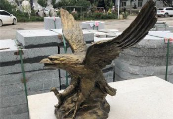 抽象雄鷹銅雕廠家 辦公室動物銅雕