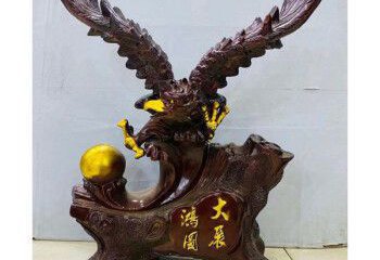 仿古雄鷹銅雕廠家 彩繪動物銅雕