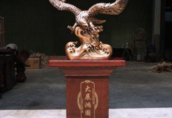 青銅雄鷹銅雕廠家 公園動物銅雕