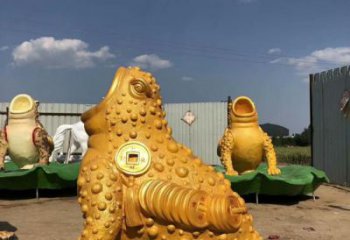 別墅金蟾銅雕廠家 公園動物銅雕
