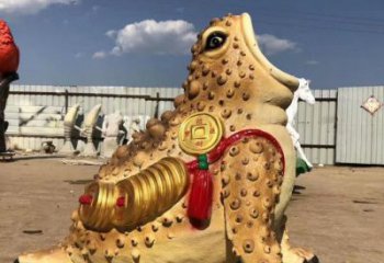彩繪金蟾銅雕廠家 仿古動物銅雕