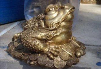 仿古金蟾銅雕廠家 黃銅動物銅雕